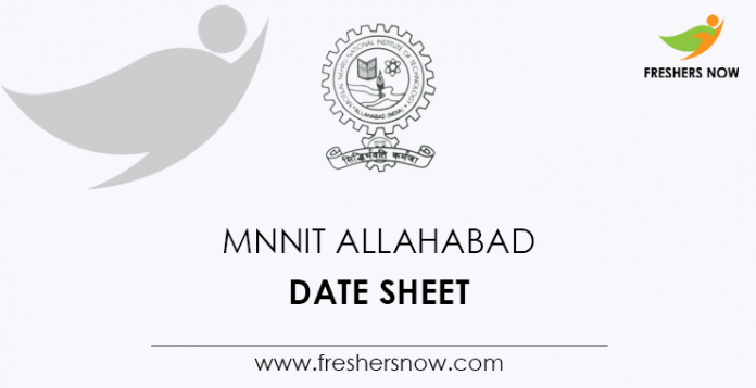 MNNIT Allahabad Date Sheet