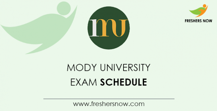 Mody University Exam Schedule