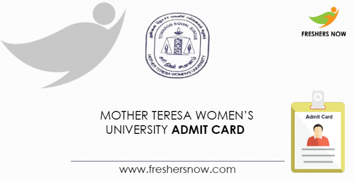 Mother Teresa Women’s University Admit Card