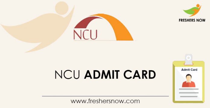 NCU Admit Card