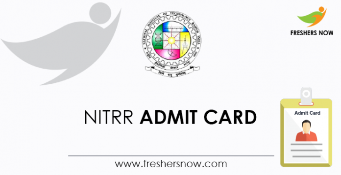 NITRR Admit Card
