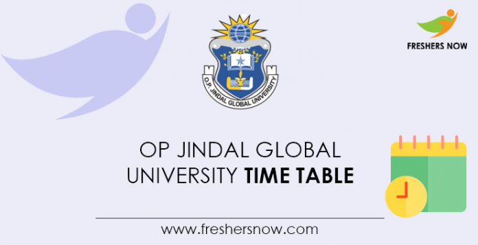 OP Jindal Global University Time Table