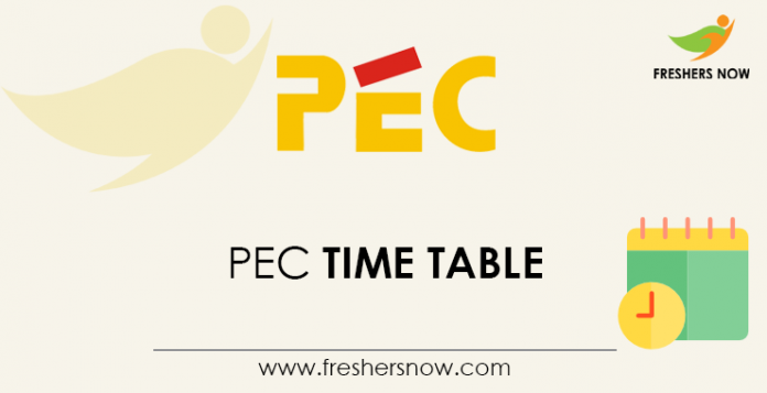 PEC Exam Schedule 2021 PDF | Punjab Engineering College Date Sheet