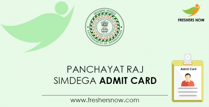 Panchayat Raj Simdega Admit Card