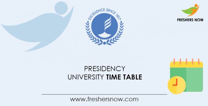 Presidency-University-Time-Table