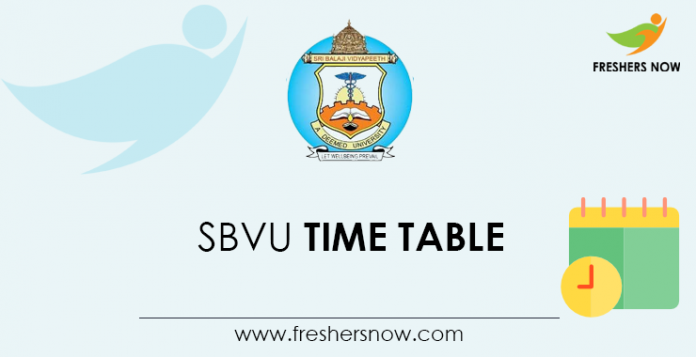 SBVU Time Table
