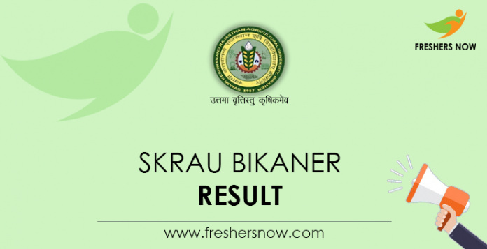 SKRAU-Bikaner-Result