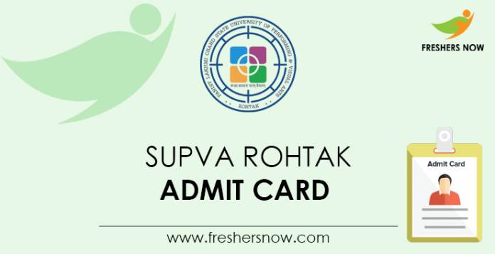 SUPVA Rohtak Admit Card