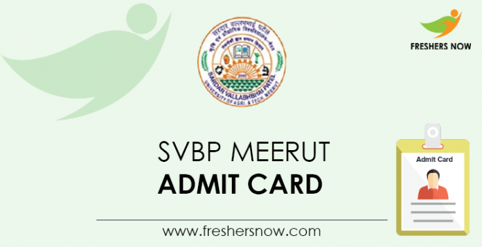 SVBP Meerut Admit Card