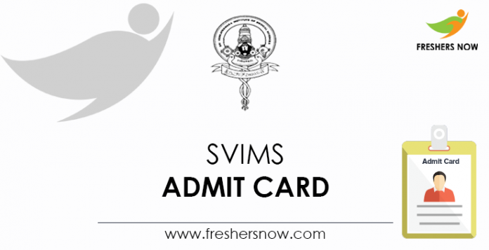 SVIMS Admit Card