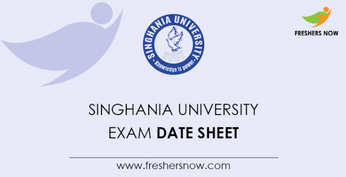 Singhania University Exam Date Sheet