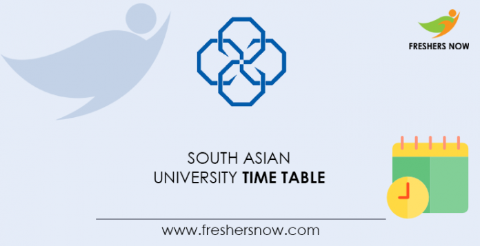 South Asian University Time Table