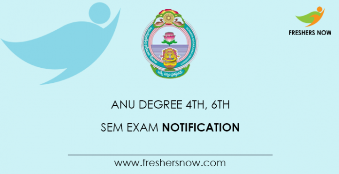 ANU Degree 4th, 6th Sem Exam Notification