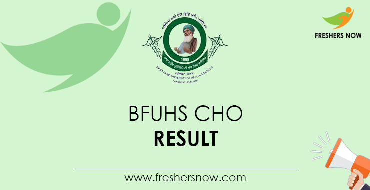 BFUHS CHO Result 2021 Out NHM Punjab CHO Cut Off Merit List