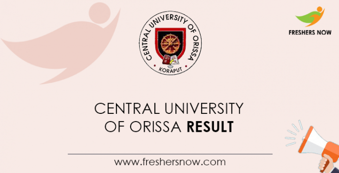Central University of Orissa Result