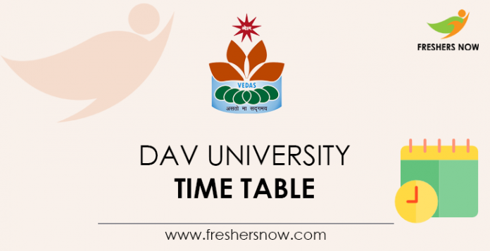 DAV University Time Table