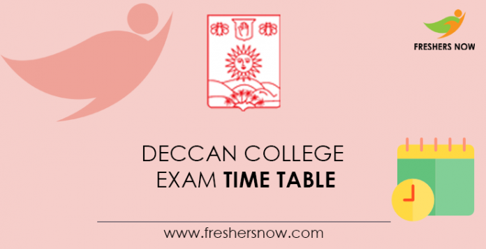 Deccan College Exam Time Table