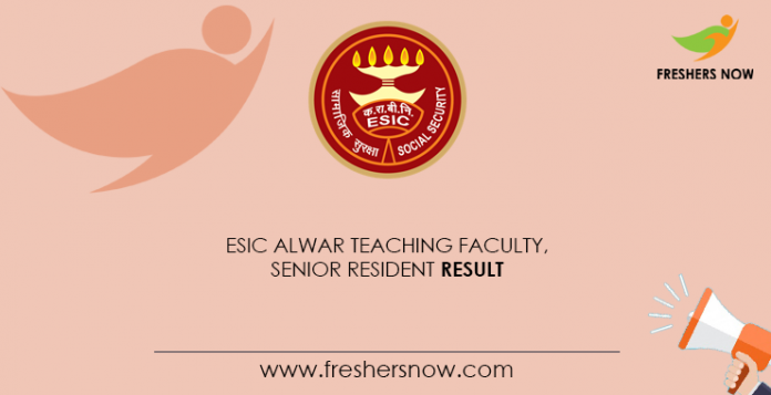 ESIC Alwar Teaching Faculty, Senior Resident
