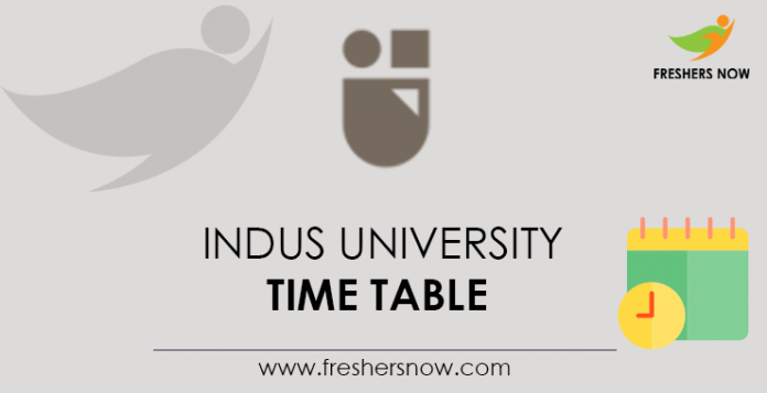 Indus University Time Table