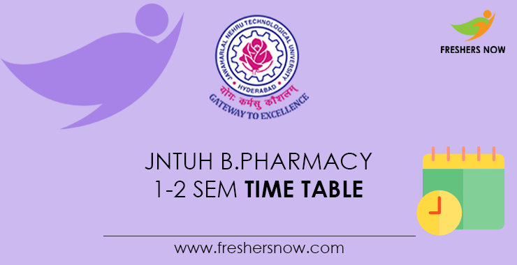 JNTUH B.Pharmacy 1 2 Sem Time Table 2023 PDF OUT CBT Exams