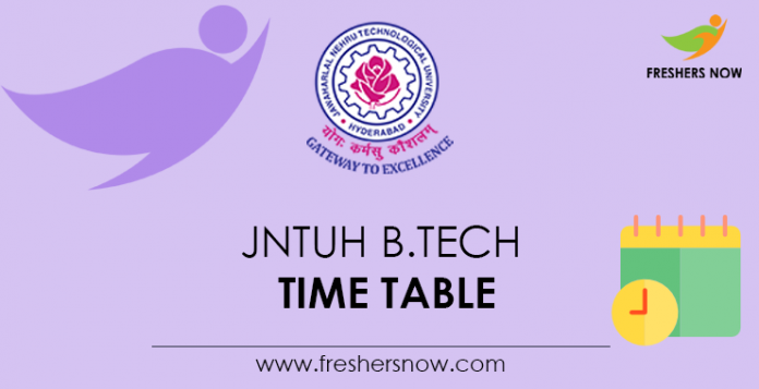 JNTUH B.Tech Time Table
