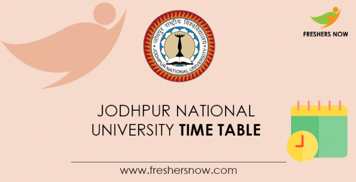 Jodhpur National University Time Table