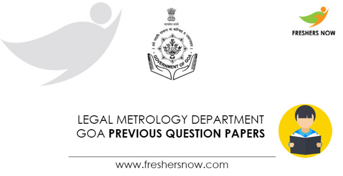 Legal Metrology Department Goa Previous Question Papers