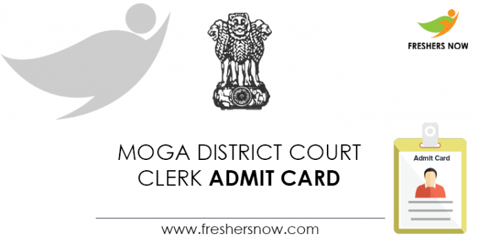 Moga District Court Clerk Admit Card