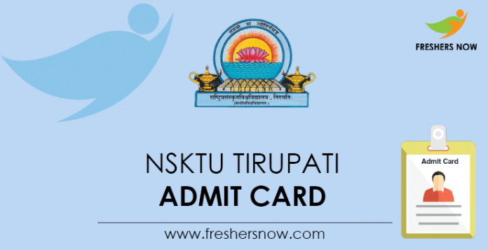 NSKTU Tirupati Admit Card