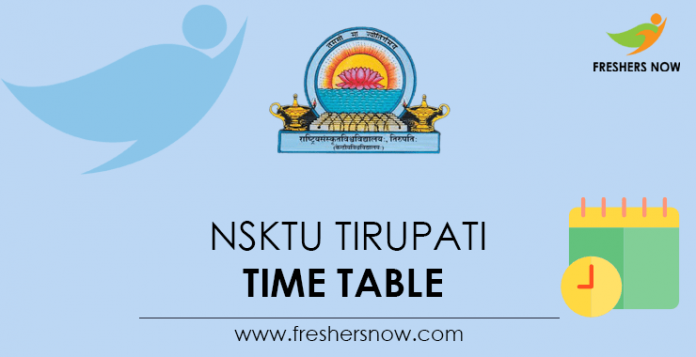 NSKTU Tirupati Time Table