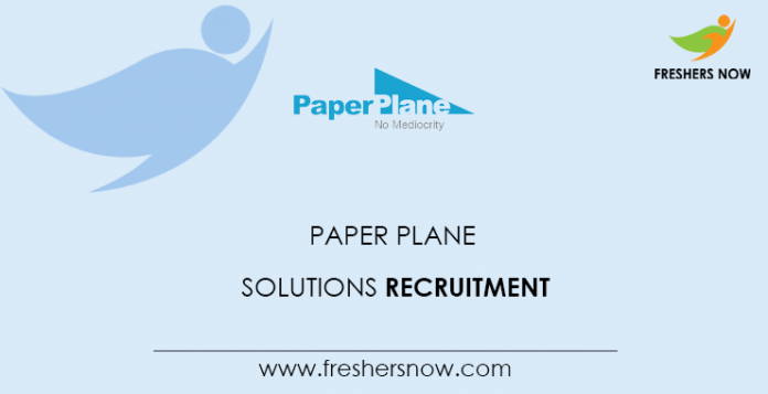 Paper Plane Solutions Recruitment