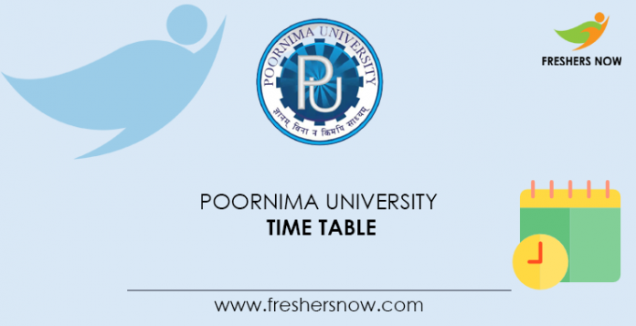 Poornima University Time Table