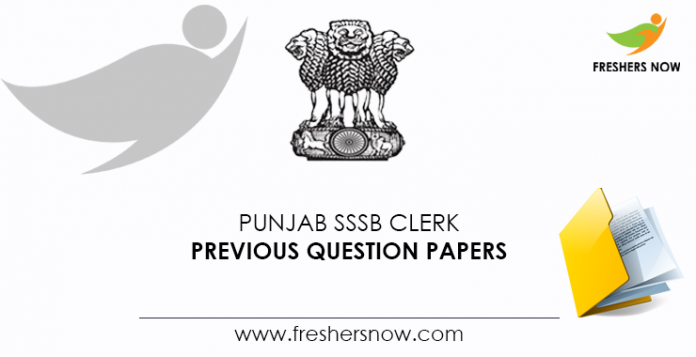 Punjab SSSB Clerk Previous Question Papers