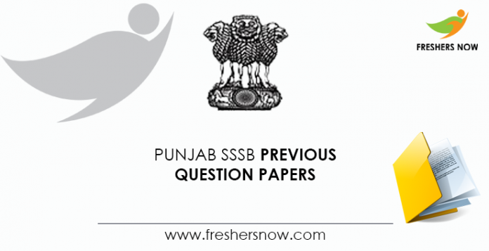 Punjab SSSB Previous Question Papers