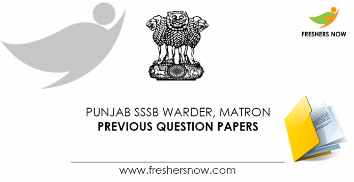 Punjab SSSB Warder, Matron Previous Question Papers
