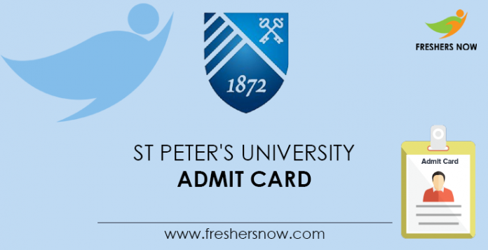 St Peter's University Admit Card