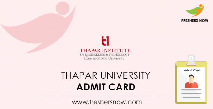 Thapar University Admit Card