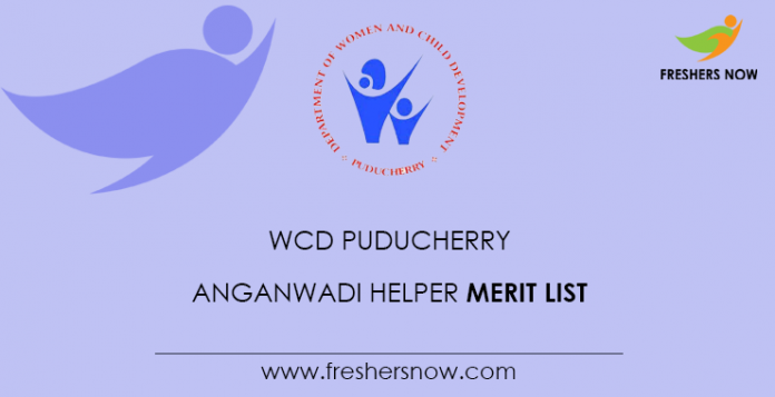 WCD Puducherry Anganwadi Helper Merit List