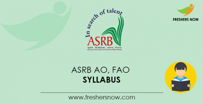 ASRB AO, FAO Syllabus