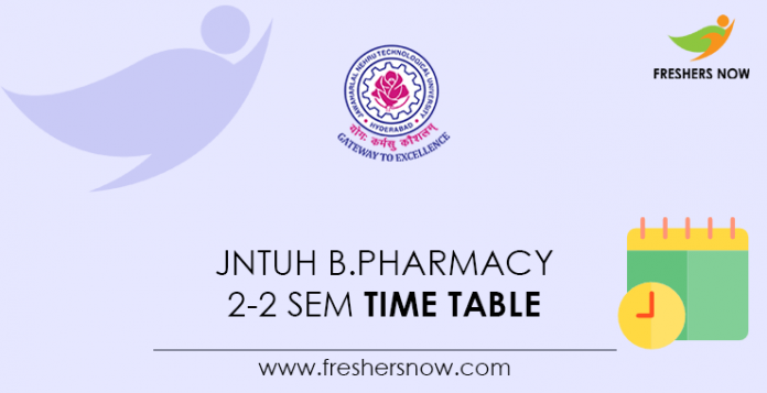 JNTUH B.Pharmacy 2-2 Sem Time Table