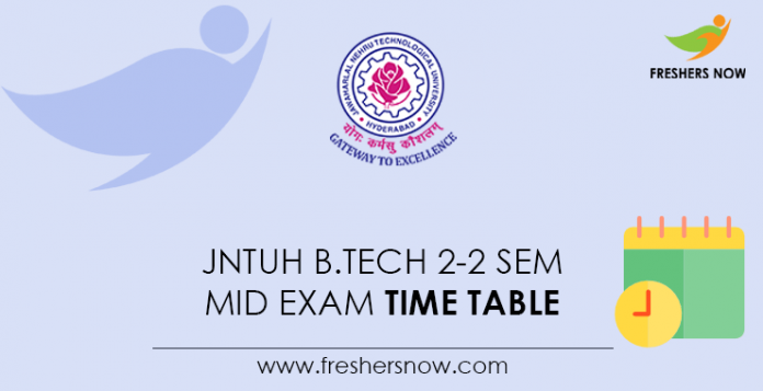 JNTUH B.Tech 2-2 Sem Mid Time Table