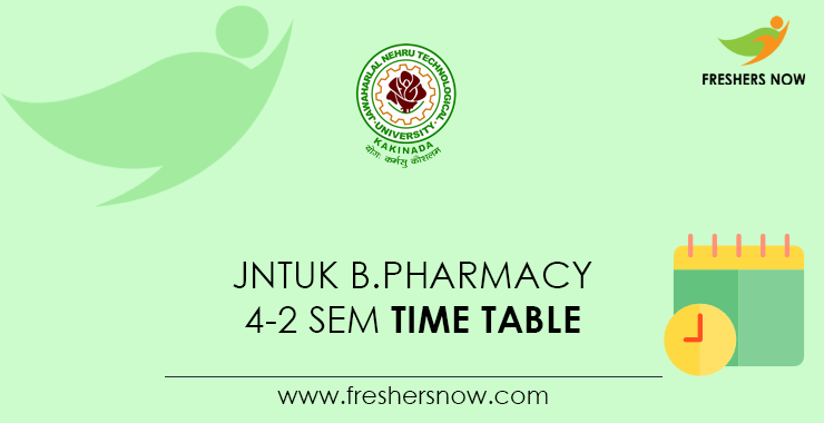 JNTUK B.Pharmacy 4 2 Sem Time Table 2023 Out