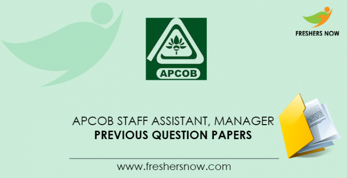 APCOB Staff Assistant, Manager Previous Question Papers