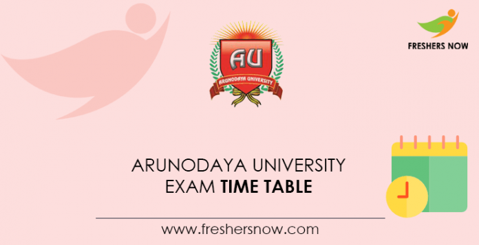 Arunodaya University Exam Time Table