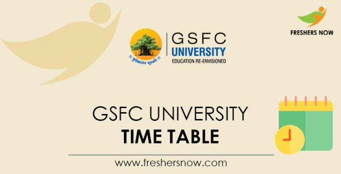 GSFC University Time Table