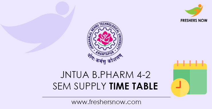 JNTUA B.Pharm 4-2 Sem Supply Time Table 2021 (Out) - R13, R15 Sept