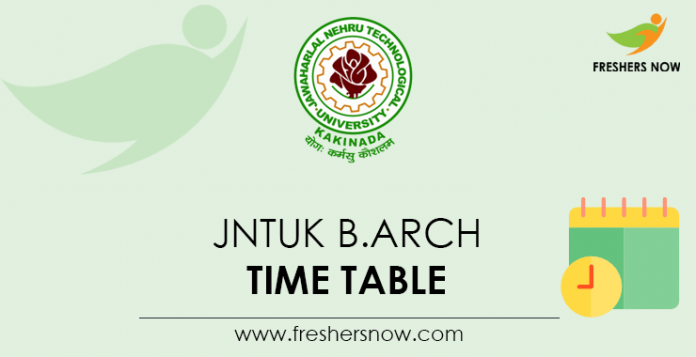JNTUK B.Arch Time Table