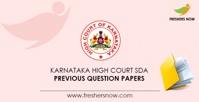Karnataka High Court SDA Previous Question Papers