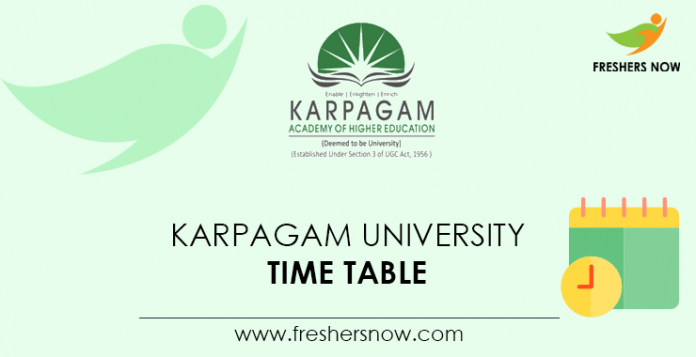 Karpagam University Time Table