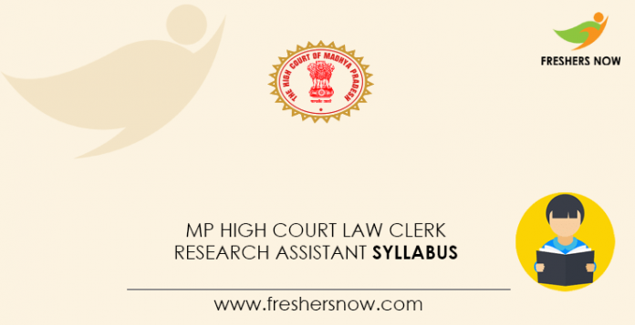 MP High Court Law Clerk Research Assistant Syllabus